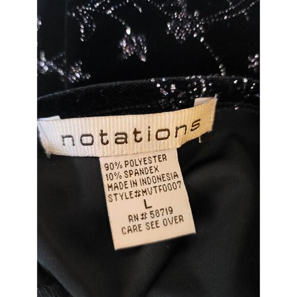 Women's Notations Double Layer Glittery Sparkly Velvet Velour Shirt Blouse Sz L - Picture 5 of 6